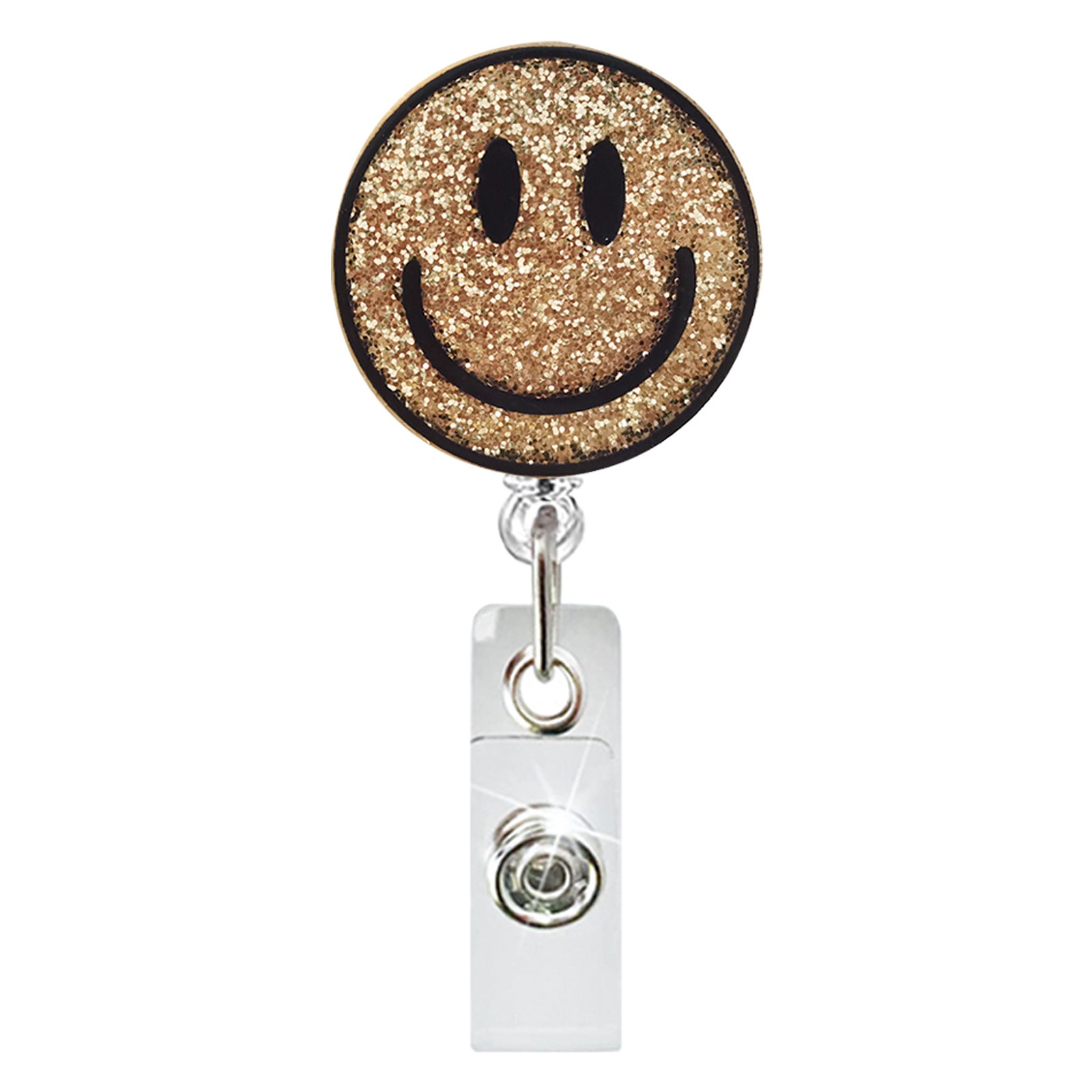 Wholesale Glitter acrylic medical retractable rotating alligator clip easy to pull